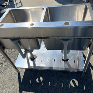 ☆中古品　厨房用品　マルゼン　2槽シンク　1000x600x800☆