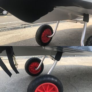 【カヤック　フィッシングカヤック　1人乗り　ホワイト/ブラック/グレー　中古　付属品あり　直接引取(八王子）or近隣自社配送】 