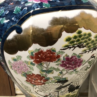 ☆中古 激安！！ ツボ　壺　置物　陶器　焼き物　インテリア　和風　昭和レトロ　アンティーク　42x42x96cm　￥18,800！！