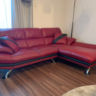 【追記あり】美品★ニトリ★本革カウチソファ★サイドテーブル