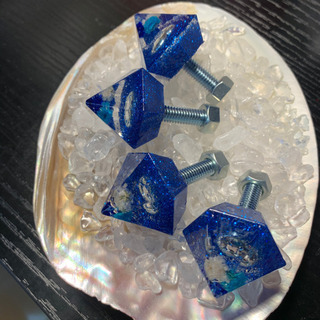 【水中花】ナンバーボルト 4本セット ダイヤ型青