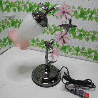 ★新品★鹿野漆器株式会社　テーブルランプ　可愛いピンク花です。（11）