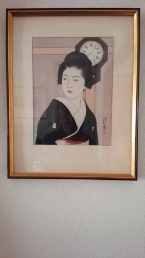 ＊伊東深水版画（堀田時計店）＊版上サインです