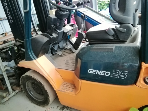 7FG25 トヨタ回転フォークリフト ロールクランプ 2.5トン 最大揚高5M タイヤ、スクラップ、チップ、鉄くず、木くず、廃プラ、産廃、ゴミ  埼玉県越谷市