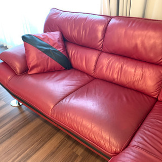 【追記あり】美品★ニトリ★本革カウチソファ★サイドテーブル