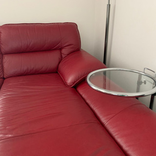 【追記あり】美品★ニトリ★本革カウチソファ★サイドテーブル