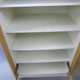 ミドルレンジボード キッチンボード 食器棚 ホワイト ライトブラウン