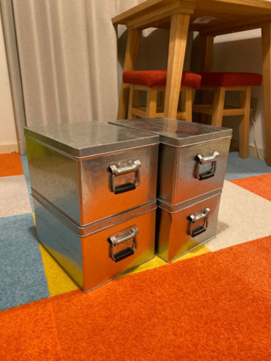 無印良品トタンボックス フタ式 小4個 あんこ 墨田の収納家具の