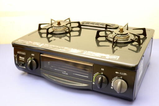 リンナイ　ガスコンロ　RT31NHS-L　2012年製　LPガス専用　ブラック　キッチン　料理　左強火　Siセンサー