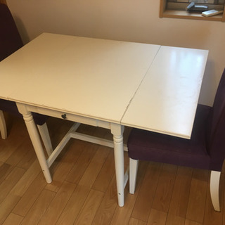 【IKEA】折りたたみテーブルホワイト