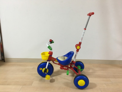 コントロールバー付きのカラフル三輪車 男女どちらも使えます 説明書付き 柏の旅人 我孫子前の三輪車の中古あげます 譲ります ジモティーで不用品の処分