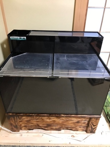 W90×D60×H45  4面ブラック　アクリル水槽　レイシー RF90 水槽台