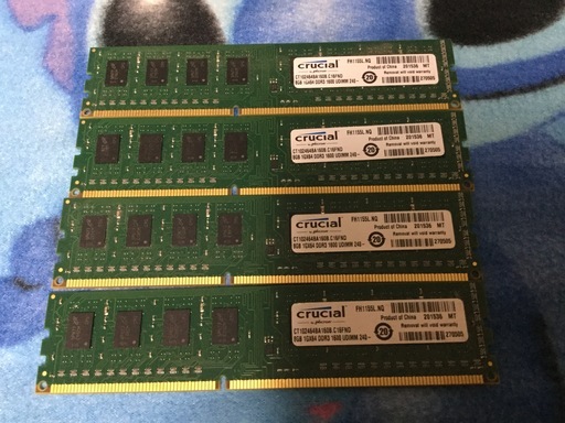 Crucial  DDR3-1600  PC3-12800   8GB✖️４枚　32GB