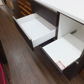 札幌 引き取り セパレート食器棚 キッチンボード 白×こげ茶系 大型