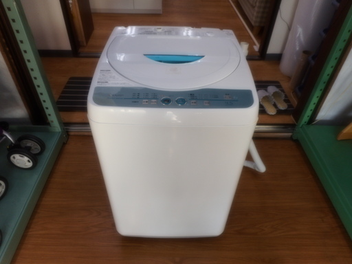 【リサイクルサービス八光　田上店　安心の1か月保証　配達・設置OK】シャープ SHARP ES-FG45-H 簡易乾燥機能付き洗濯機（5kg　2009年製）