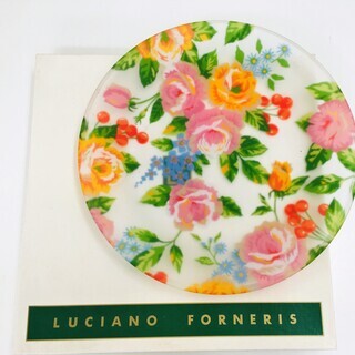 LUCIANO FORNERIS　花柄ガラスプレート　大１枚