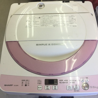 中古 SHARP洗濯機 ES-G55RC-P 2016年製
