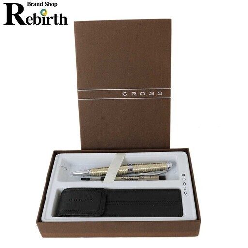 CROSS / クロス シーシリーズ ローラーボール ボールペン シャンパンゴールド 箱、替え芯、レザーケース、使用書 開閉:回転式 NT