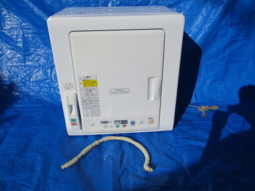 日立 衣類乾燥機 4.5kg  DE-N45FX 2014年製 ピュアホワイト 排水ホース付き 左開き 動作確認済 家庭用 HITACHI 電気衣類乾燥機
