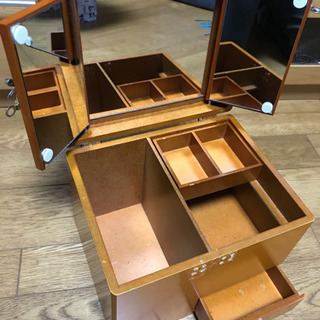 三面鏡付き化粧箱(木製)