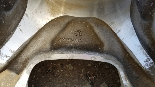 タイヤ、ホイール 【値下げ】WORK RYVER 18インチ 色替え計画の為クリア剥がし途中