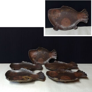 備前焼 魚型 大皿 飾皿 森本良信 長皿 備前焼の魚用皿 さんま