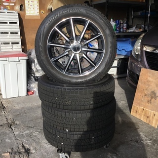 【引き取り先がきまりました】155/65R14　軽用サイズスタッドレスタイヤ＆アルミホイール　ブリヂストンブリザックVRX2　バリ溝　2017年30週 