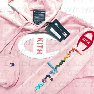 正規品 KITH × Champion キス コラボパーカー ピンク