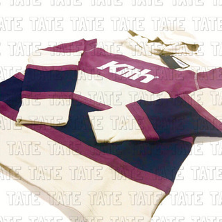 正規品 KITH キス パネルボーダーロゴパーカー アイボリー