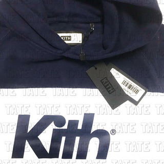 正規品 KITH キス パネルボーダーロゴパーカー ネイビー