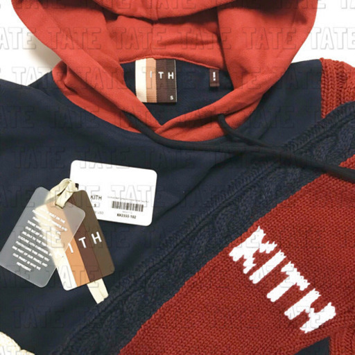 正規品 KITH キス カラーブロック アダムコンボニットパーカー プルオーバー