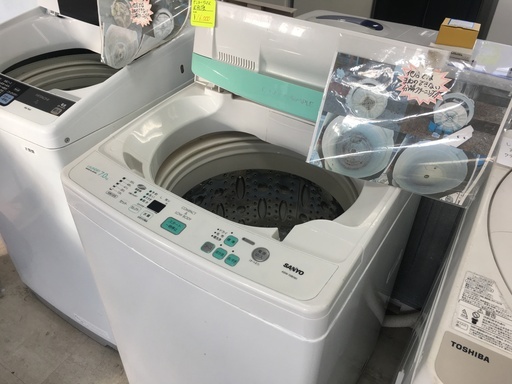 サンヨー7.0K洗濯機風乾燥分解クリーニング済み！！！