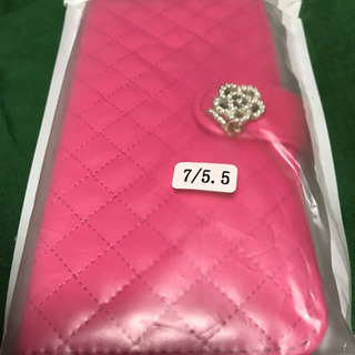 お値下げ  7.8Plus手帳型iPhoneケースピンク色の画像