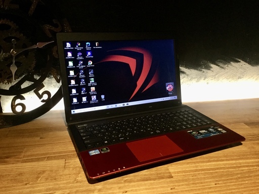店頭にて売却済み、ありがとうございました。【レッドボディ！ASUS K55VD ゲーミングノートPC】一宮市にパソコンさぽーとMr.Carnival（ミスカニ）です！PC修理・販売、iPhone&iPad修理店【PayPay&メルペイ使えます！】店頭在庫PCのご紹介です！受け渡しは店舗にて(^^)/【ASUS ゲーミングノートPC Core i5/RAM8GB/新品SSD】