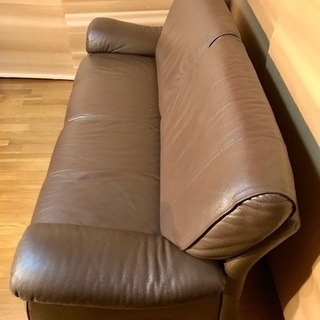 ■美品■karimoku カリモク■高級■Direttore ディレトーレ 本革 レザー■モダン■3人掛けソファ 3Pソファ■ブラウン■