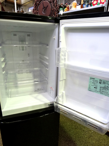 ◆MITSUBISHI/三菱◆ノンフロン冷凍冷蔵庫　MR-P15Z　ブラック　2016年製　146L　USED