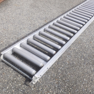 [K1026F] Okura オークラ輸送機 アルミ製ローラーコンベア 全長3m 幅 36cm ローラー幅30cm 厚み6.5cm