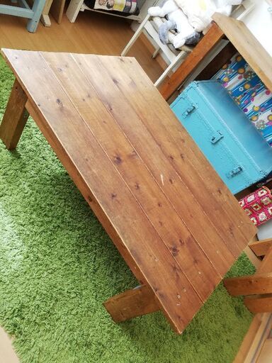Diy手作りテーブル アンティーク仕上げ みたらし 天理のテーブル 座卓 ローテーブル の中古あげます 譲ります ジモティーで不用品の処分