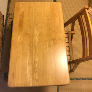 折りたたみ式テーブル　椅子付き(木製）
