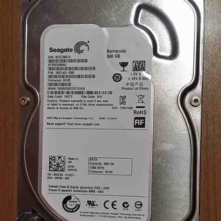 seagate ＨＤＤ５００ＧＢ　7200rpm 中古　