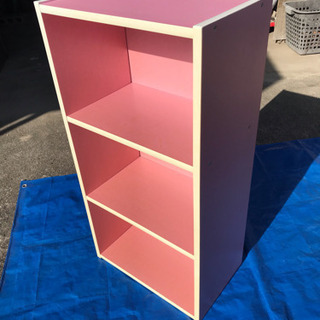 カラーボックス ピンク 3段