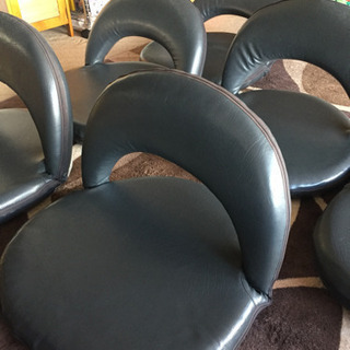 円形 座椅子 人工皮革 4個セット