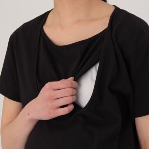 無印良品授乳服黒 白ボーダー半袖 さっちゃん 学園都市の産後用品 授乳用トップス の中古あげます 譲ります ジモティーで不用品の処分