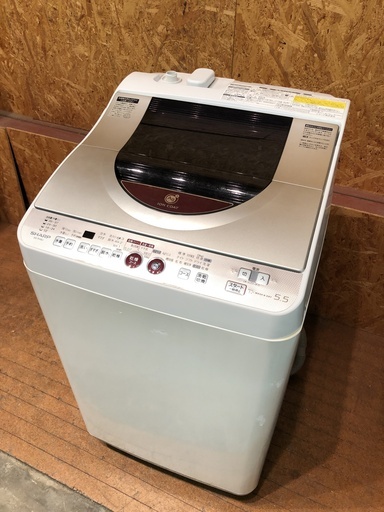 【管理KRS104】SHARP ES-TK55J 5.5kg 全自動洗濯乾燥機 2009年 分解洗浄済