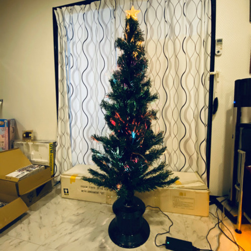 ※11月21日（木）終了　クリスマスツリー　緑　150cm  光ファイバー