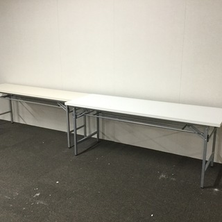 折り畳み　机　テーブル　2台セット　店舗什器　ホワイト　W180㎝