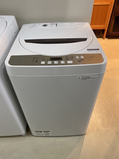 洗濯機 シャープ SHARP ES-GE4B 2017年製 4.5kg 中古品