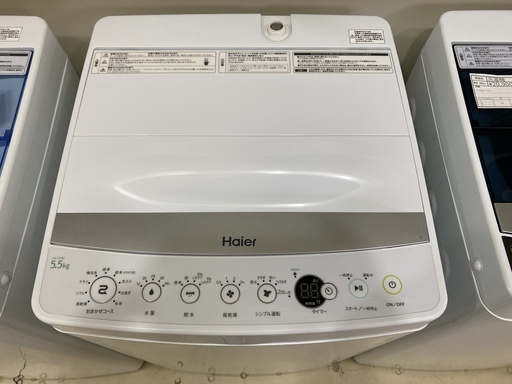 洗濯機 ハイアール Haier JW-C55BE 2018年製 5.5kg 中古品