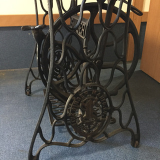 レトロ アンティーク SINGER シンガー ミシン 鉄脚 木製作業台