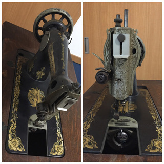 レトロ アンティーク SINGER シンガー ミシン 鉄脚 木製作業台